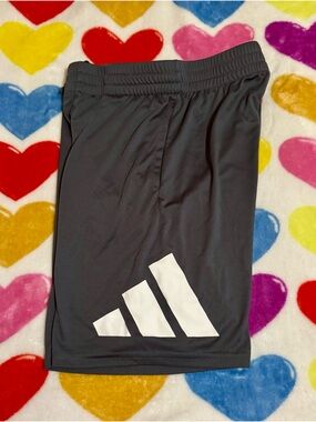 Boy’s adidas Men's Gray Athletic Shorts with White Logo